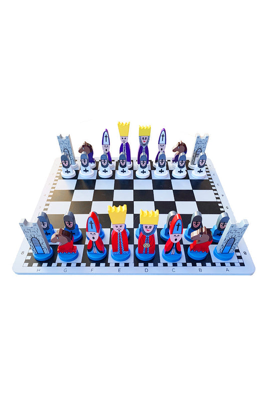 EcoToys Chess Adventure Set | Stimuleer Creativiteit - Educatieve houten schaken voor kinderen